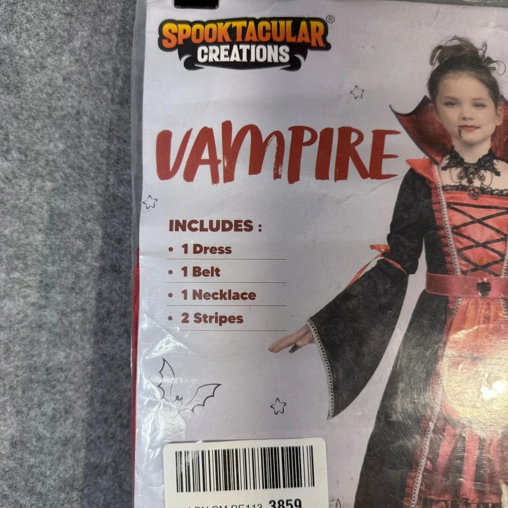 Spooktacular Creations Vampire‎ Costume Girls Size S 5-7 Years Dress Belt
